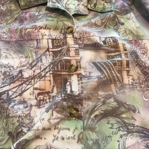 C&B colorful denim jacket with French images & text (2X) - Picture 7 of 15